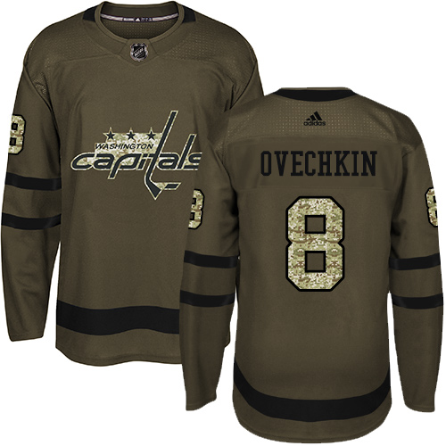 Kinder Washington Capitals Eishockey Trikot Alex Ovechkin #8 Authentic Grün Salute to Service